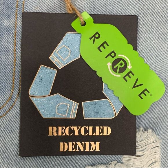 Indigo Rein Recycled Super High Rise Distressed Denim Bermuda Shorts, Size 3/25 - Picture 6 of 12